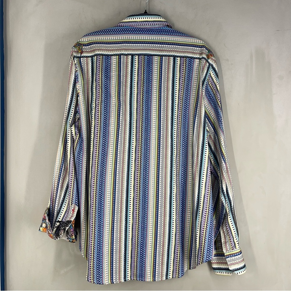 Robert Graham Men's Button Shirt Multicolor Striped Size Large - Picture 9 of 15